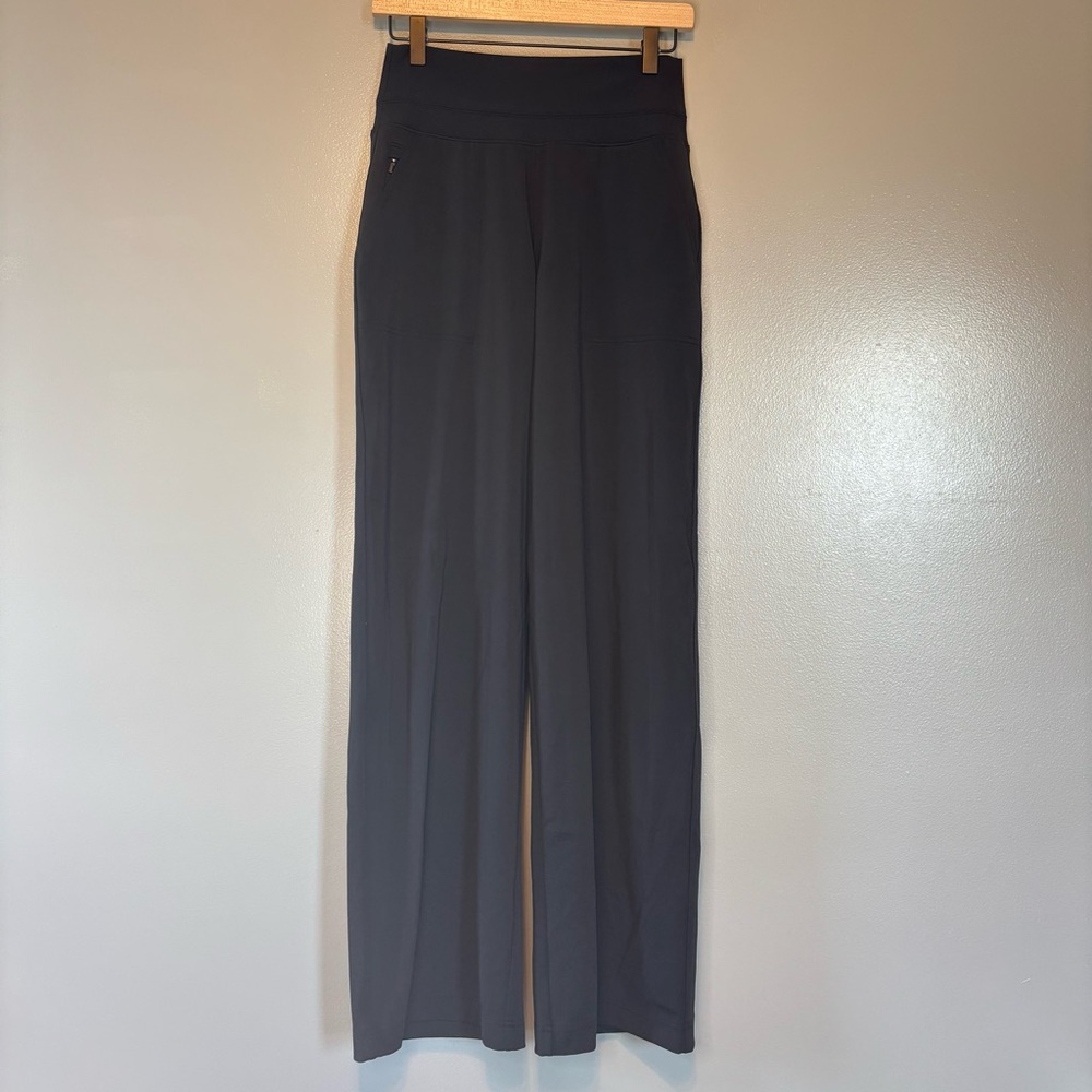 Athleta Small Venice High Rise Wide Leg Pant Black Zip Pockets - Picture 2 of 5